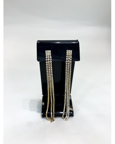 Серьги-клипсы в золоте "Brushes", артикул 3521