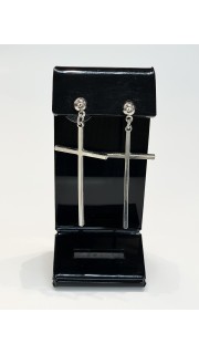 Серьги-кресты в серебре , артикул 3525