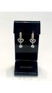 Серьги в серебре "Heart with zircon", артикул 3528