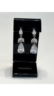 Серьги в серебре "Petals with drop", артикул 3535