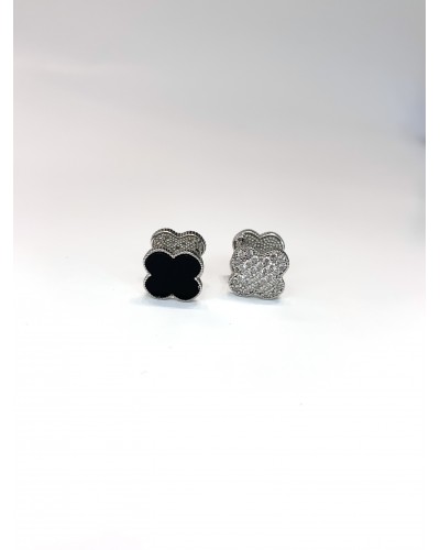 Серьги-пусеты в серебре "Klever double", артикул 3542