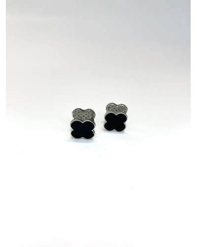 Серьги-пусеты в серебре "Klever double", артикул 3542