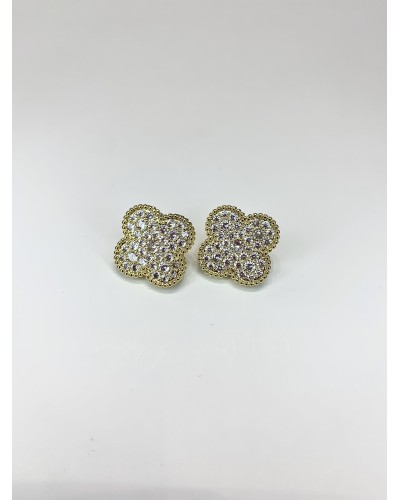 Серьги в золоте "Klever with rhinestones", артикул 3549