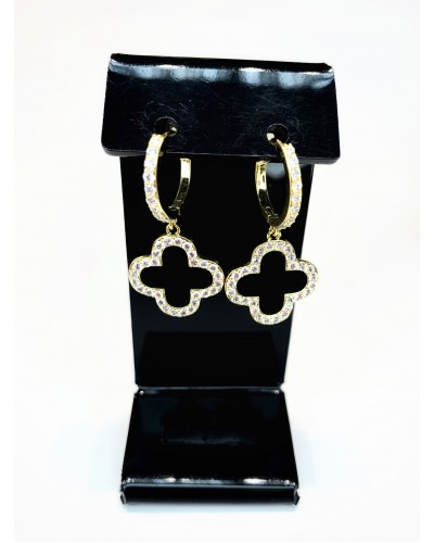 Серьги в золоте "Klever black with zircon", артикул 3552