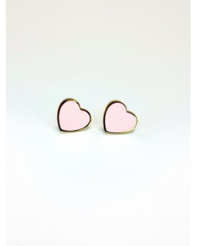 Серьги в золоте "Pink heart", артикул 3554