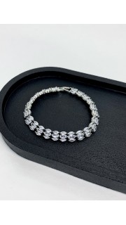 Браслет в серебре "Triple zircon", артикул 3605