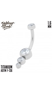 Пирсинг в пупок "Triple"  1.6 мм, артикул 3909