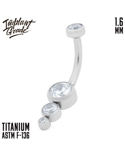 Пирсинг в пупок "Triple"  1.6 мм, артикул 3909