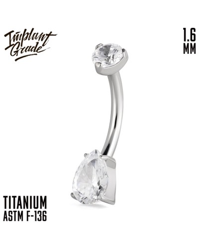 Пирсинг в пупок "Oval"  1.6 мм, артикул 3910