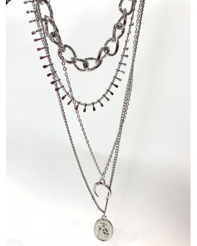 Цепь в серебре многослойная, артикул 3726