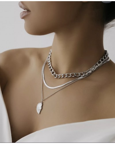 Цепь в серебре с медальоном, артикул 3728