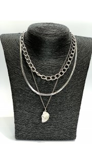 Цепь в серебре с медальоном, артикул 3728