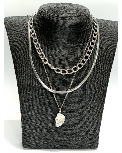 Цепь в серебре с медальоном, артикул 3728