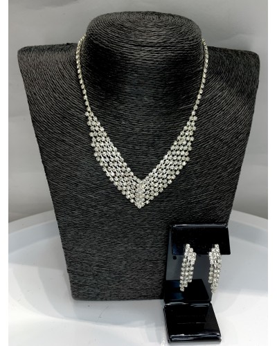 Колье с серьгами "Rhinestone", артикул 3741